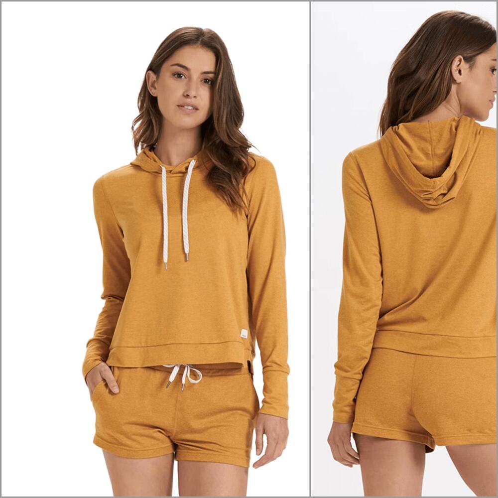 Vuori Women's Halo Essential Hoodie Flax Heather sz XS